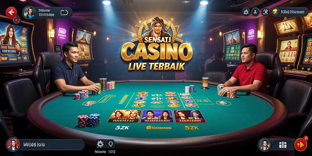 Tampilan gameplay Live Casino yang mendebarkan di 5ZK.