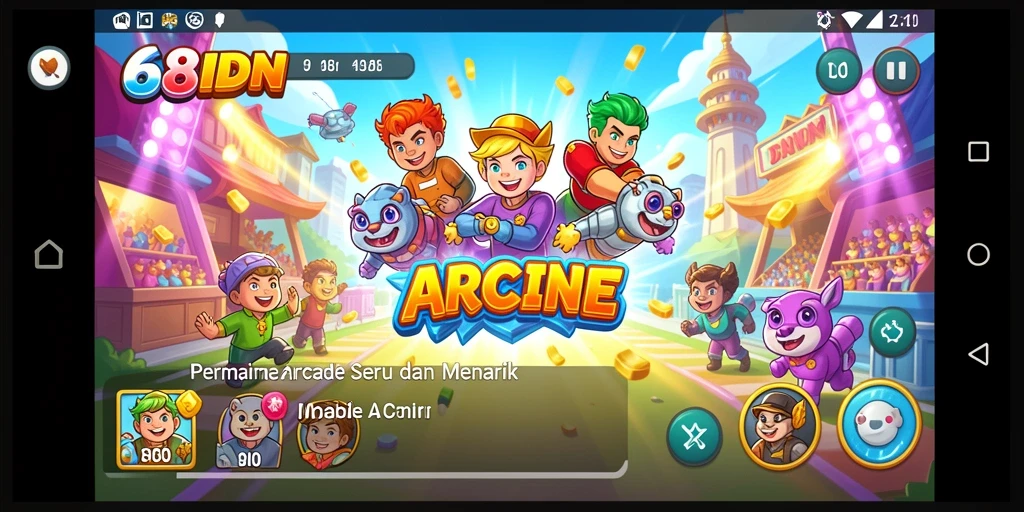 Screenshot utama 68IDN menampilkan aksi seru dalam permainan Arcade.