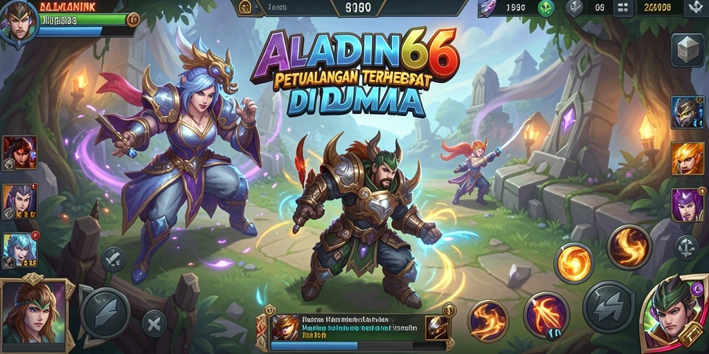 Gameplay seru dari ALADIN66 dalam pertempuran MOBA.