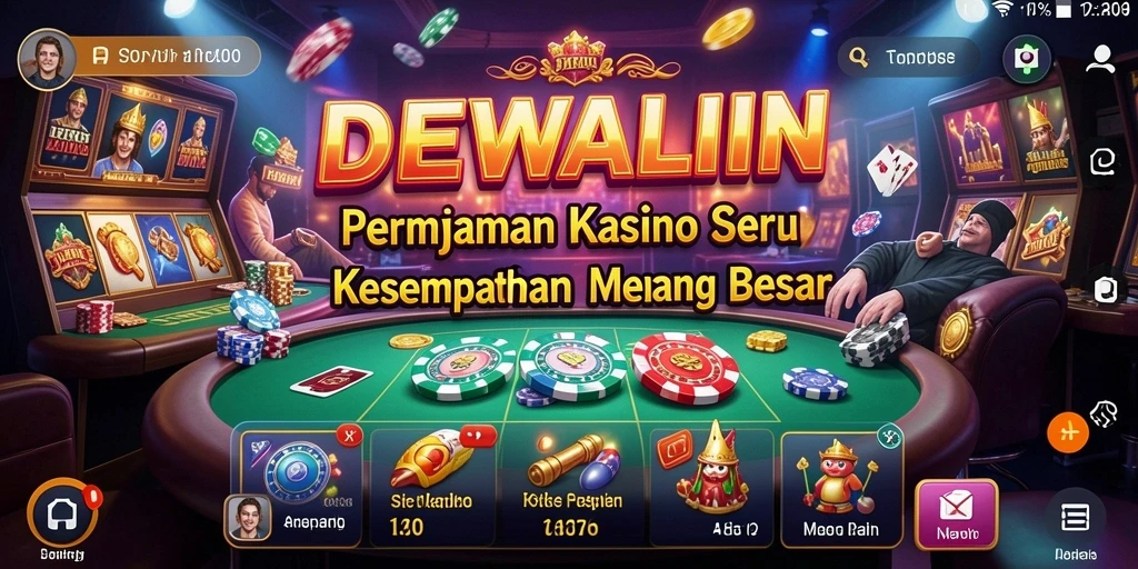 Screenshot gameplay <strong>DEWALIN</strong> yang menggambarkan suasana kasino yang hidup.