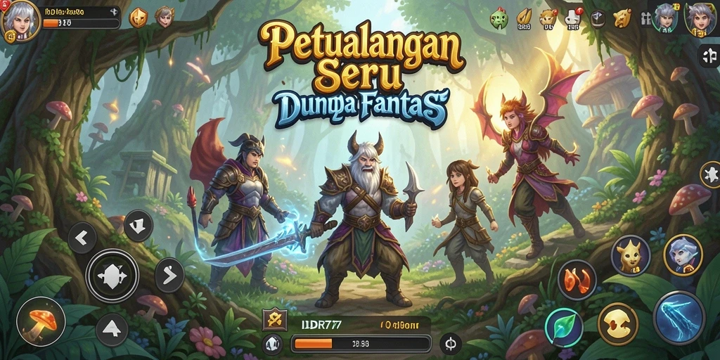 Screenshot menampilkan gameplay petualangan yang mendebarkan di IDR77.