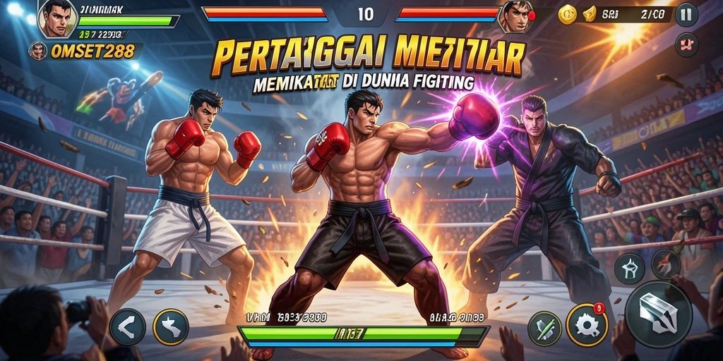 Tampilan menarik dari gameplay pertarungan dalam OMSET288 yang memukau.