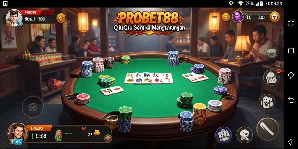 Screenshot gameplay seru PROBET88 yang menampilkan aksi QiuQiu.