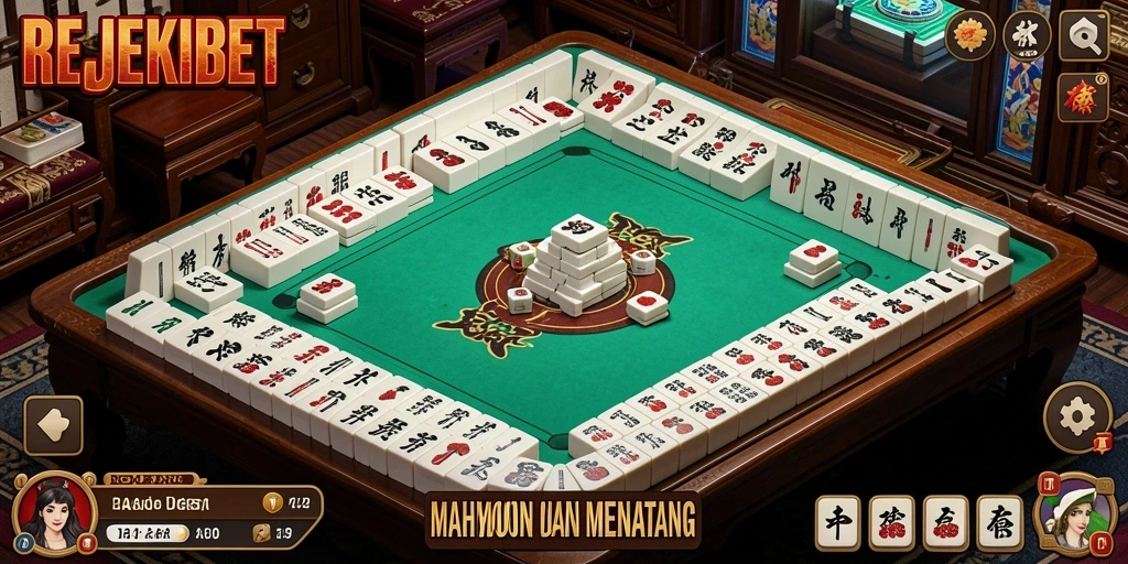 Tampilan gameplay seru dalam permainan Mahjong REJEKIBET.