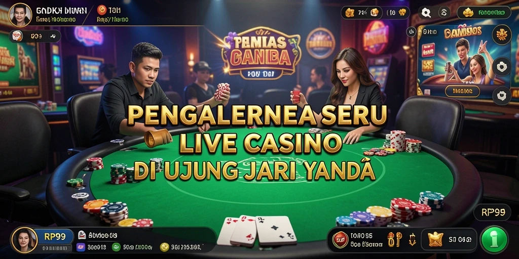 Tampilan gameplay Live Casino yang dinamis dan interaktif di RP99.