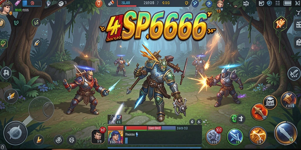 Screenshot SP666 menampilkan aksi pertempuran strategi yang intens.