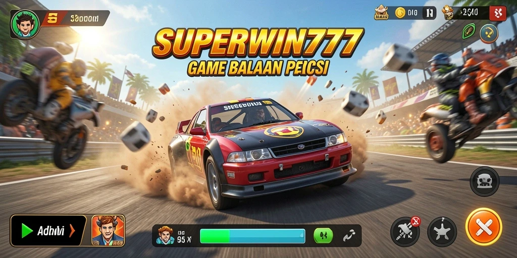 Tampilan gameplay balapan yang mendebarkan di SUPERWIN777.
