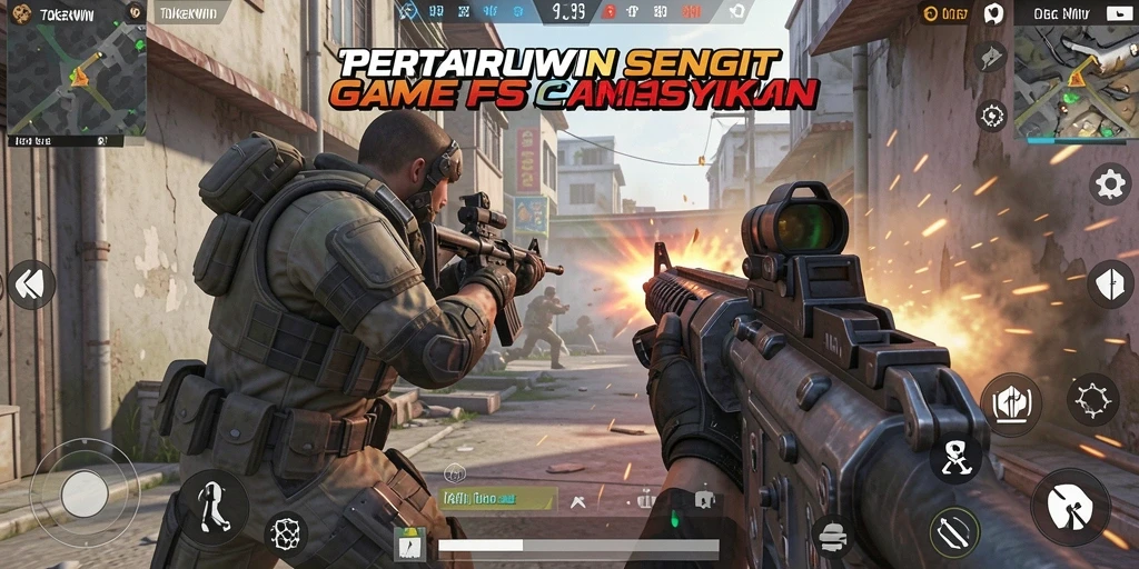 Tampilan gameplay seru dari TOKEKWIN yang penuh aksi FPS.